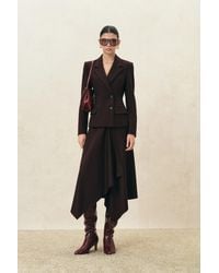 Fabrique - Rhea Burgundy Cinched Waist Blazer - Lyst