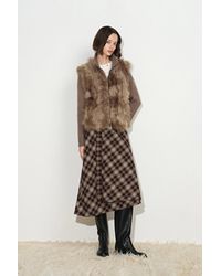 Fabrique - Gianna Knit Panel Faux Fox Fur Jacket - Lyst