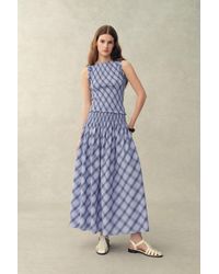 Fabrique - Crystal Smocked A Line Plaid Skirt - Lyst