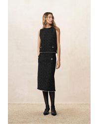 Fabrique - Catherine Pearl Embellished Tweed Vest - Lyst