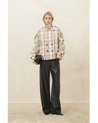 Fabrique - Fleur Textured Plaid Cropped Coat - Lyst