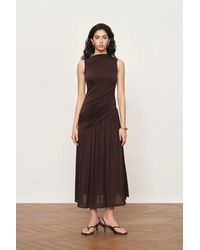Fabrique - Avery Asymmetrical Ruched Sleeveless Dress - Lyst