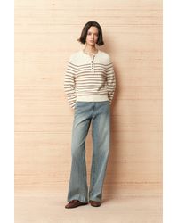 Fabrique - Rhea Striped Henley Sweater - Lyst