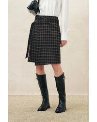 Fabrique - Ashley Plaid Wrap Skirt - Lyst