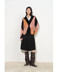 Fabrique - Bruce Space Dyed Gradient Argyle Cardigan - Lyst
