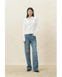 Fabrique - Kira Button Turtleneck Top - Lyst