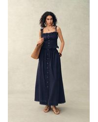 Fabrique - Siena Smocked Tie Front Bandeau Top And Maxi Skirt Set - Lyst
