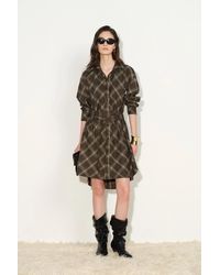 Fabrique - Holly Plaid Shirt Dress - Lyst