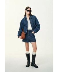 Fabrique - Colette Striped Washed Patch Pocket Jacket And Shorts - Lyst