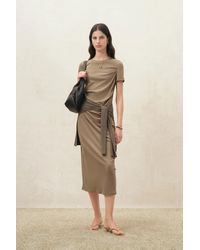 Fabrique - Isla Ruched Tie Front T-Shirt Dress - Lyst