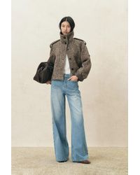 Fabrique - Willow Herringbone Cropped Coat - Lyst