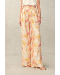 Fabrique - Bella Handpainted Floral Wide Leg Pants - Lyst