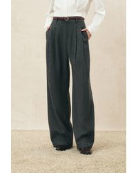 Fabrique - Divina Curved Leg Trousers With Burgundy Belt - Lyst