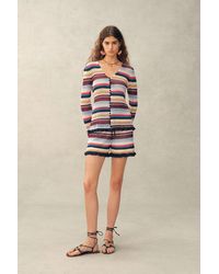 Fabrique - Mavis Multi Stripes Long Sleeves Cardigan - Lyst