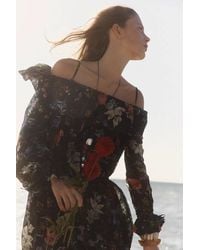 Fabrique - Granata Off Shoulder Hand-Painted Print Dress - Lyst