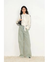 Fabrique - Hypatia Metallic Dot Ruffle Blouse - Lyst