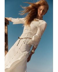 Fabrique - Aitana Lace Jacquard Embroidery Long Sleeves Irregular Hem Dress - Lyst