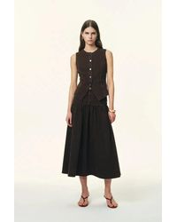 Fabrique - Elodie Fitted Round Neck Sleeveless Vest Top And Skirt Matching Set - Lyst