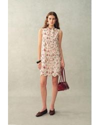 Fabrique - Thea Bow Tie Hand Painted Floral Sleeveless A Line Dress - Lyst