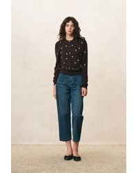 Fabrique - Zoe Contrast Polka Dot Cardigan - Lyst