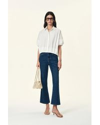 Fabrique - Claire Drop Shoulder High Low Puff Sleeve Shirt - Lyst