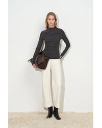 Fabrique - Lyra Pinched Pleat Cinched Waist Top - Lyst
