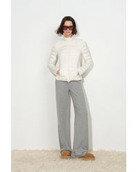 Fabrique - Elara Fitted Knit Panel Quilted Down Jacket - Lyst