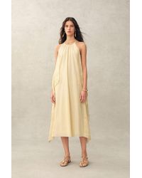 Fabrique - Hazel Lace Panel Halter Neck Sleeveless Boho Dress - Lyst