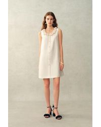 Fabrique - Yazmin 3D Floral Neckline Dress - Lyst