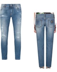 Dolce & Gabbana Skinny Jeans W-rips - Light Blue