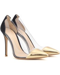 Christian louboutin Huguetta Paneled Leather Pumps in Black | Lyst  