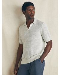 Faherty - Short-sleeve Linen Sweater Polo - Lyst