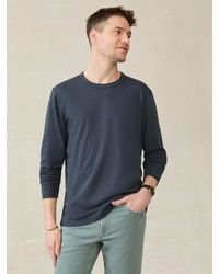 Faherty - Long-Sleeve Sunwashed Regenerative Cotton T-Shirt - Lyst