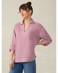Faherty - Linen Denim Sail Away Blouse - Lyst