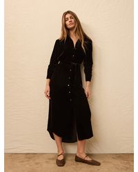 Faherty - Stretch Silk Velvet Riley Midi Dress - Lyst