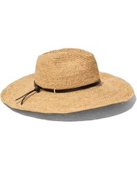 Faherty - Leather-trimmed Raffia Straw Hat - Lyst