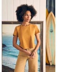Faherty - Sunwashed Cropped Crew T-shirt - Lyst