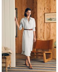 Faherty - Laguna Linen Midi Dress - Lyst