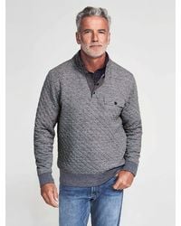 Faherty Epic Quilted Fleece Pullover - Grey
