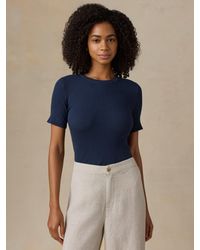 Faherty - Miramar Linen Mini Rib T-Shirt - Lyst