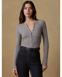 Faherty - Paradise Pointelle Henley T-Shirt - Lyst