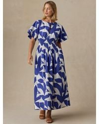 Faherty - Coastal Poplin Elia Smocked Dress - Lyst