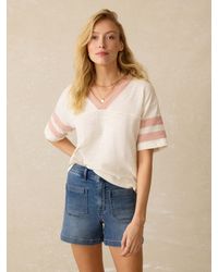 Faherty - Sunwashed Slub Varsity T-Shirt - Lyst