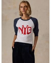 Faherty - Ny Giants Sunwashed Organic Raglan Long-Sleeve - Lyst