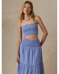 Faherty - Coastal Poplin Smocked Top - Lyst