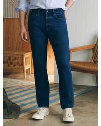 Faherty - Organic Cotton Slim Straight Denim (32" Inseam) Pants - Lyst