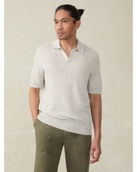 Faherty - Short-Sleeve Linen Sweater Polo - Lyst