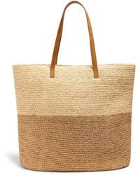 Faherty - Raffia Colorblock Tote - Lyst