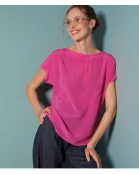 Falconeri - Silk And Modal Boat-neck T-shirt - Lyst