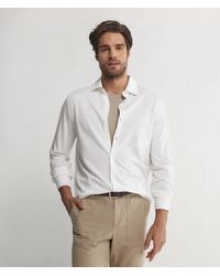 Falconeri - Long-sleeved Shirt In Cotton And Silk Piqué - Lyst